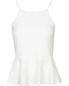 Topshop Womens Textured Peplum Top Cream - Lyst