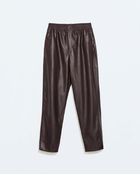 Zara Leather Effect Trousers - Lyst