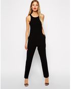Asos Tall Jumpsuit With Sheer Back - Lyst