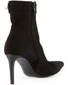 Balenciaga Suede Buckle-Strap Ankle Boot - Lyst