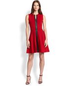 A.L.C. Dolls Leather-Trimmed Knit Dress - Lyst
