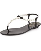 Rene Caovilla Pearly & Crystal Thong Sandal - Lyst