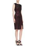 J. Mendel Sleeveless Dress With Sheer Detail - Lyst