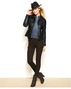 Guess Leather Motorcycle Jacket - Lyst