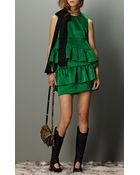 Marni Bonded Satin Peplum Skirt - Lyst