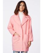 Missguided Lena Oversize Cocoon Coat Pink - Lyst