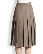 Akris Pleated Tweed Skirt - Lyst