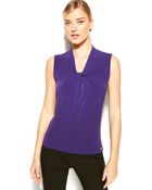 Calvin Klein Sleeveless Twist-front Top - Lyst