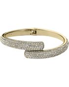 Michael Kors Pavé Gold-Tone Hinge Bangle - Lyst