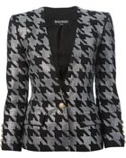 Balmain Embellished Houndstooth Jacket - Lyst