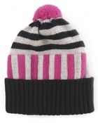 Paul Smith Pink Colour Block Knitted Bobble Hat - Lyst