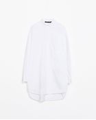 Zara Oversized Poplin Shirt - Lyst