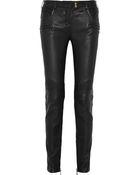 Balmain Leather Skinny Pants - Lyst
