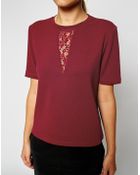 Asos Textured Top With Lace Insert - Lyst