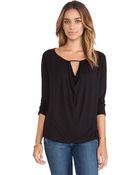 Lanston Drape Key Hole Long Sleeve - Lyst