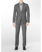 Calvin Klein Body Slim Fit Light Grey Pinstripe Wool Suit Jacket - Lyst