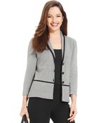 Jones New York Petite Threequartersleeve Blazer - Lyst