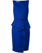 Oscar de la Renta Peplum Dress - Lyst
