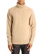 Ben Sherman Turtle-Neck Sweater Double Gauge Beige - Lyst