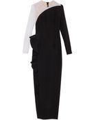 Alessandra Rich Lace Sleeve Stretch Gown - Lyst