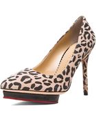 Charlotte Olympia Debbie Printed Suede Heels - Lyst