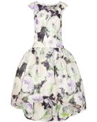 Marchesa Floral Print Silk Gazar Dress - Lyst