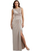 Adrianna Papell Plus Be Lace Shoulder Ball Gown - Lyst