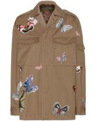 Valentino Embroidered Camubutterfly Cotton Jacket - Lyst