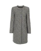 Paul Smith Black And Grey Checked Tweed Coat - Lyst
