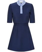 Victoria, Victoria Beckham Collared Cady Mini Dress - Lyst