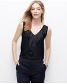 Ann Taylor Cascade Ruffle Front Top - Lyst