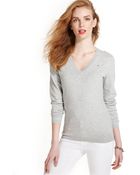 Tommy Hilfiger Long-Sleeve V-Neck Sweater - Lyst