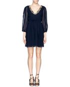 Alice + Olivia Jewel Neckline Silk Chiffon Dress - Lyst