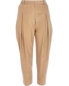 River Island Camel Peg Leg Trousers - Lyst