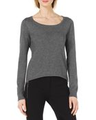 Michael Kors Cotton/Cashmere High-Low Sweater - Lyst