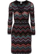 M Missoni Wrap-Effect Chevron-Knit Dress - Lyst