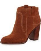 Marc By Marc Jacobs Checked Suede Ankle Bootie - Lyst
