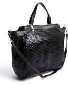Kelsi Dagger Black Metallic Leather And Fabric 'Flatbush' Convertible Tote - Lyst