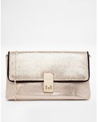 Dune Metallic Clutch Bag - Lyst