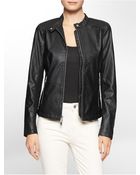 Calvin Klein Faux Leather Biker Jacket - Lyst