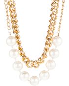 Cara Faux Pearl and Chain Necklace - Lyst