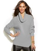 Michael Kors Michael Petite Chunky Knit Cowlneck Sweater - Lyst