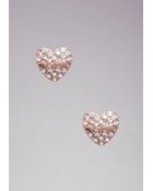Bebe Rhinestone Heart Earrings - Lyst