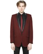 Saint Laurent Houndstooth Nappa Leather & Wool Jacket - Lyst