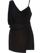 River Island Black Asymmetric Skort Romper - Lyst