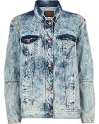 River Island Light Acid Wash Denim Jacket - Lyst