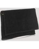 Karen Millen Clutch Suede Foldover - Lyst