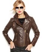 Michael Kors Michael Leather Moto Jacket - Lyst