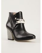 Atalanta Weller Blush Lace Up Heels Boots - Lyst