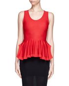 Alexander McQueen Wool Knit Peplum Tank Top - Lyst